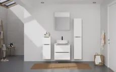Ixina Ensemble meuble vasque avec armoire de toilette et meubles d'appoint 0